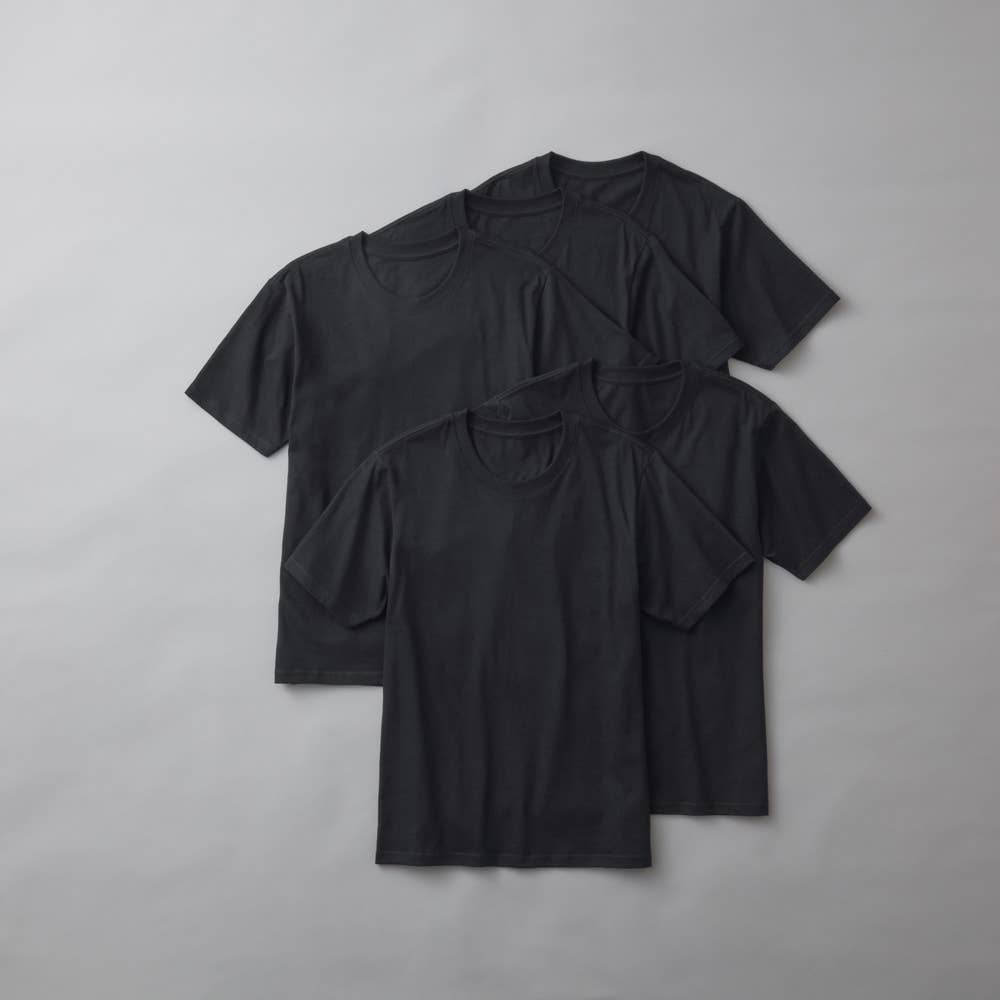 天竺クルーネックＴシャツ（５枚組）【SALE】 GM01135 ブラック