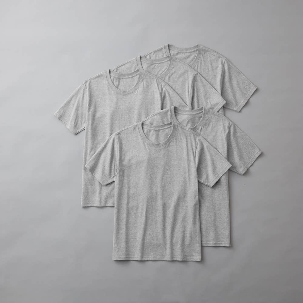 天竺クルーネックＴシャツ（５枚組）【SALE】 GM01135 グレーモク