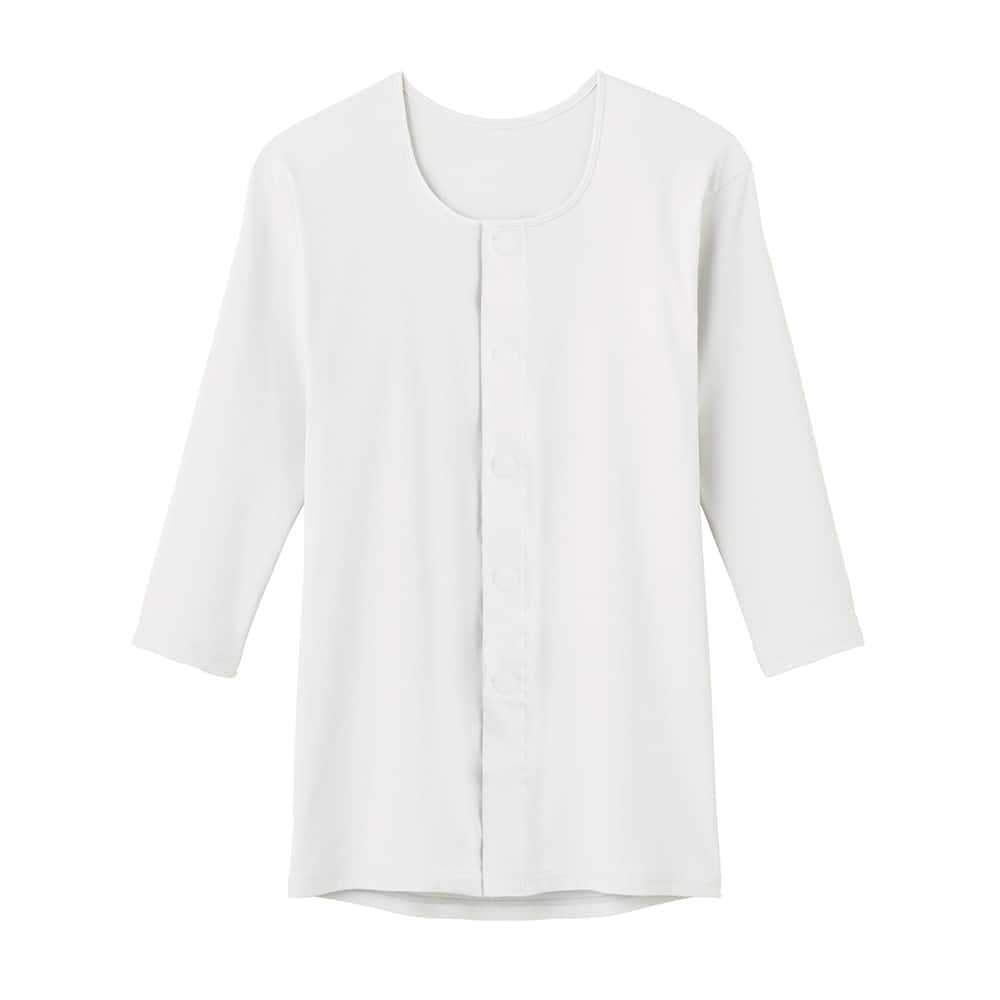 綿混】メンズ7分袖ワンタッチシャツ(前あき) HWA119 :メンズ 綿混】メンズ7分袖ワンタッチシャツ(前あき) HWA119 :メンズ