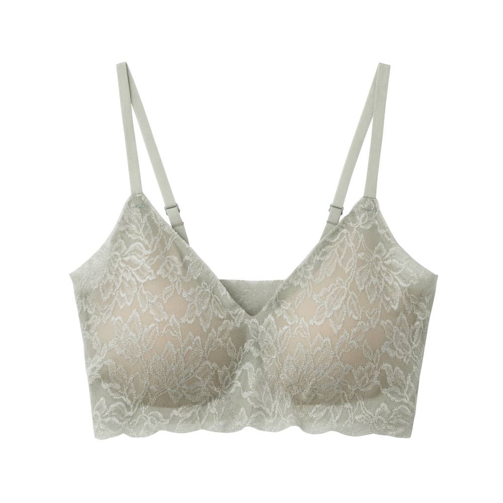 【ブラファンデ】ノンワイヤーブラジャー(アジャスター付き) KB1792P ダルグリーン