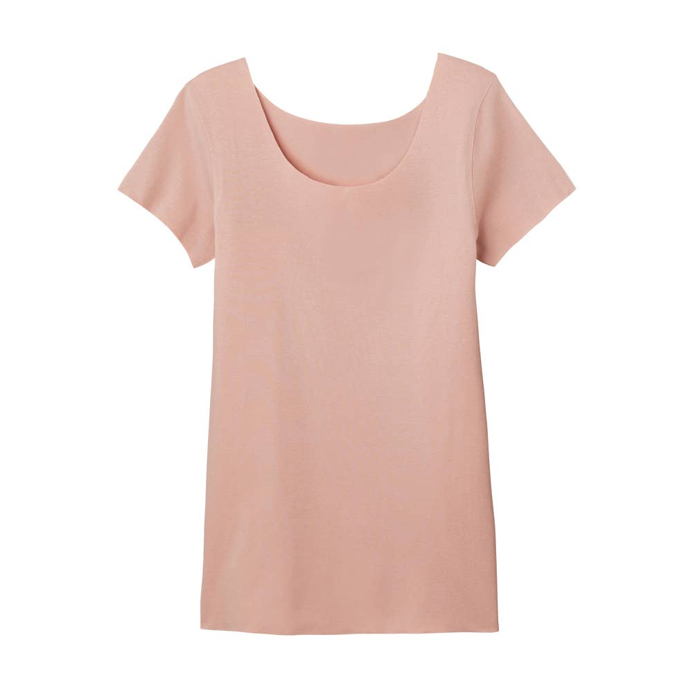 【完全無縫製】2分袖インナー KB2052B マルシェピンク