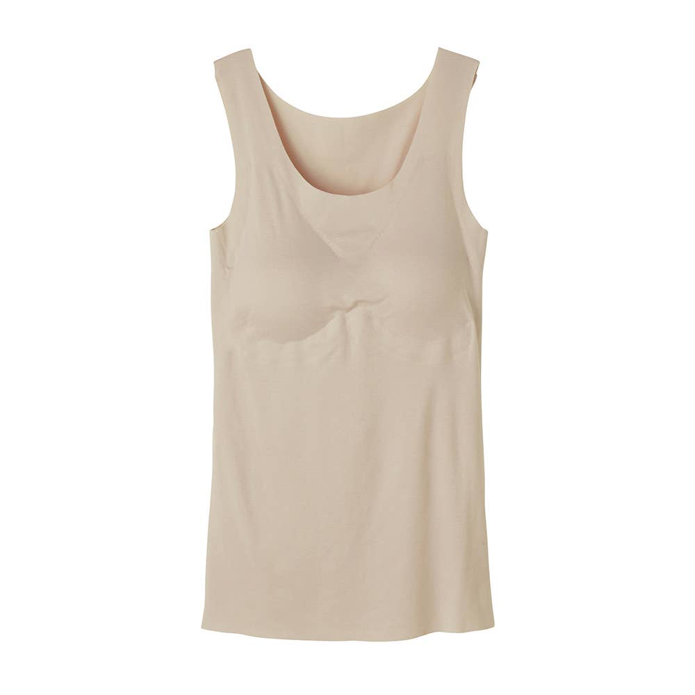 【完全無縫製】カップ付きタンクトップ KB2058B ホワイトベージュ