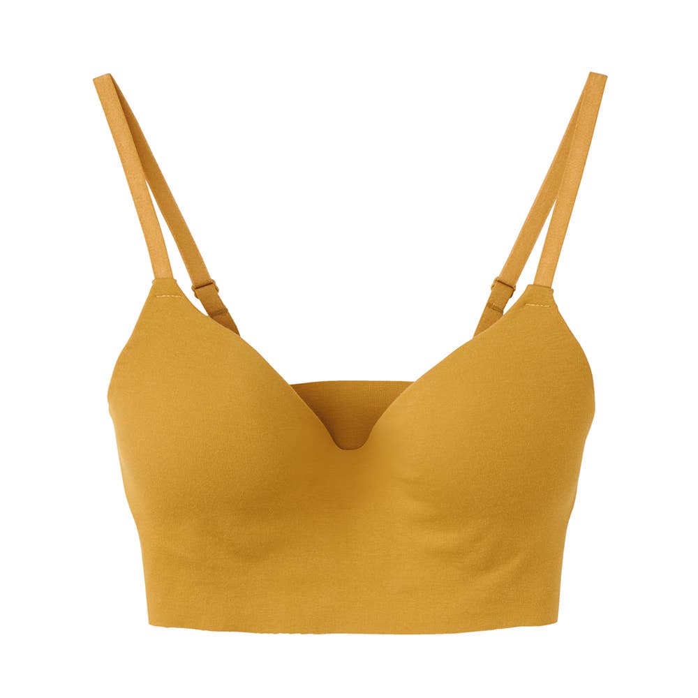 【Fitte】ノンワイヤーブラジャー【SALE】 KB3055YM マスタード
