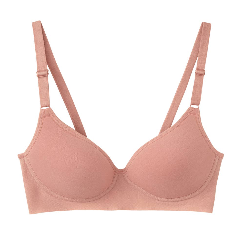 【Fitte（肌側綿100%）】ノンワイヤーブラジャー KB4092N クワイエットピーチ