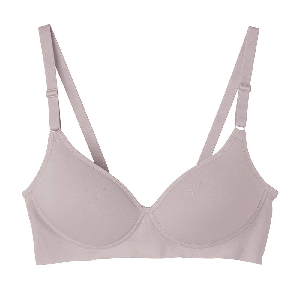 【Fitte（肌側綿100%）】ノンワイヤーブラジャー KB4092N クリスタルスノー