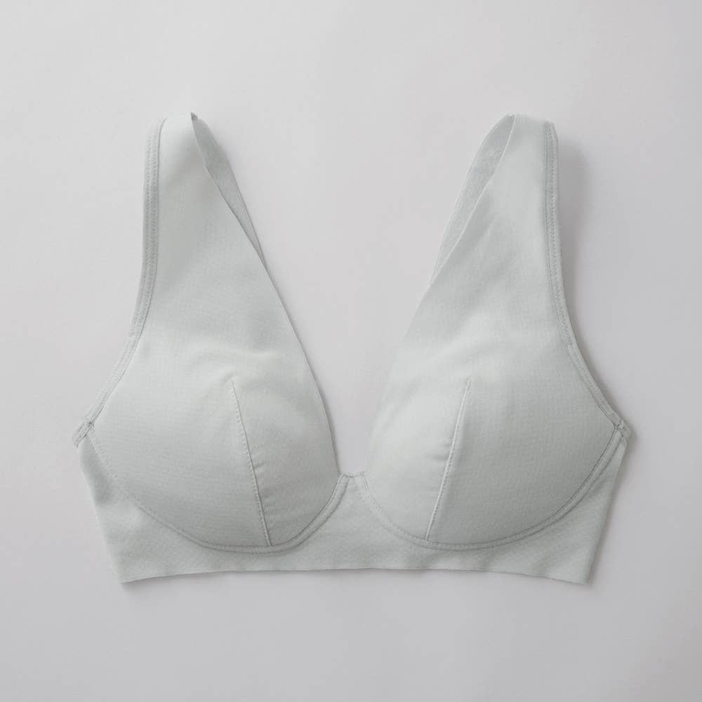 【Fitte(肌側綿100%)】ノンワイヤーブラジャー KB4192N トワイライトシルバー