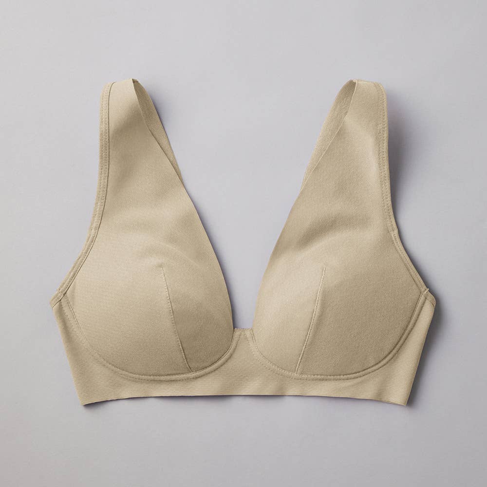 【Fitte(肌側綿100%)】ノンワイヤーブラジャー KB4192N ソフトアイボリー
