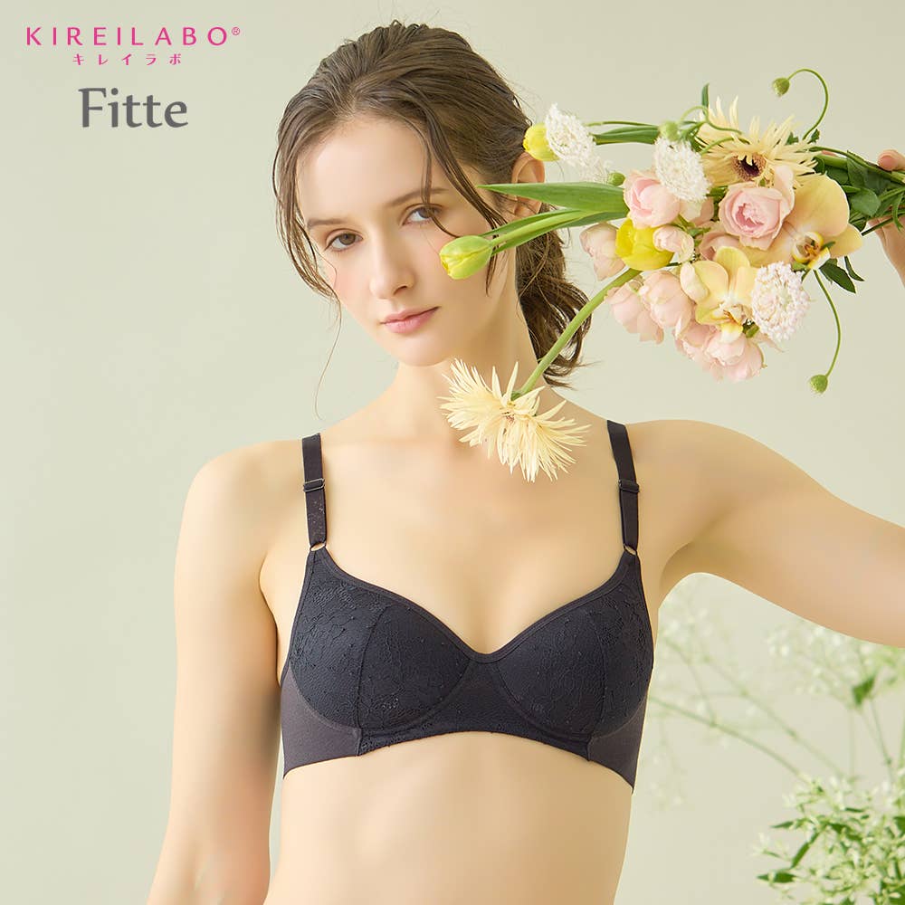 【Fitte(肌側綿100％)】ノンワイヤーブラジャー