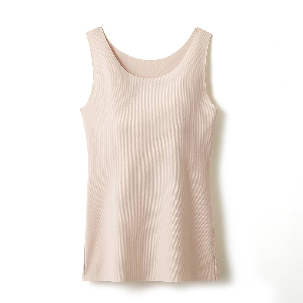 Fitte カットオフ リブ タンクトップ パッド付 レディース Kb5058 レディース インナートップス