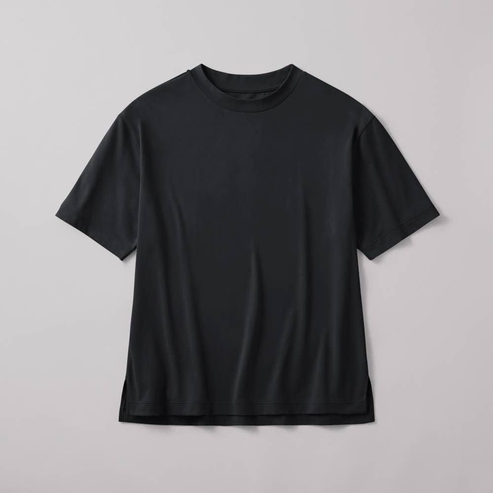 【Fitte】5分袖オーバーサイズTシャツ KB5148P ブラック