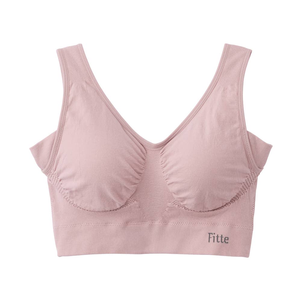 【Fitte　マルチブラ】ノンワイヤーブラジャー KB7355P スモークピンク