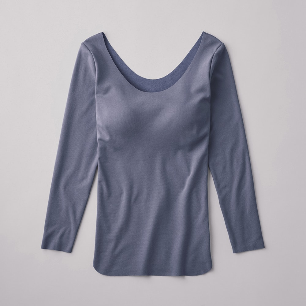 Fitte Warm】8分袖ブラトップ(襟ぐり広め)【SALE】 KB8049K
