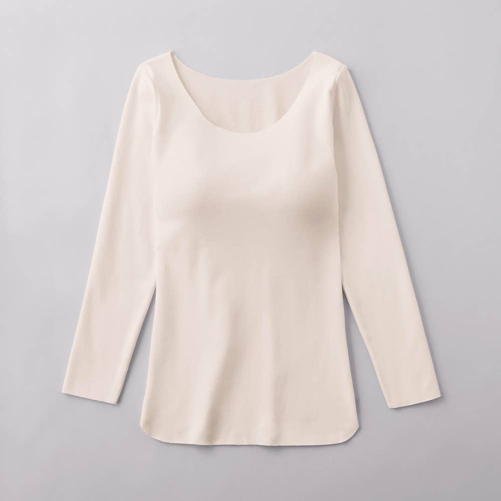 【Fitte Warm】8分袖ブラトップ KB8059K オフホワイト