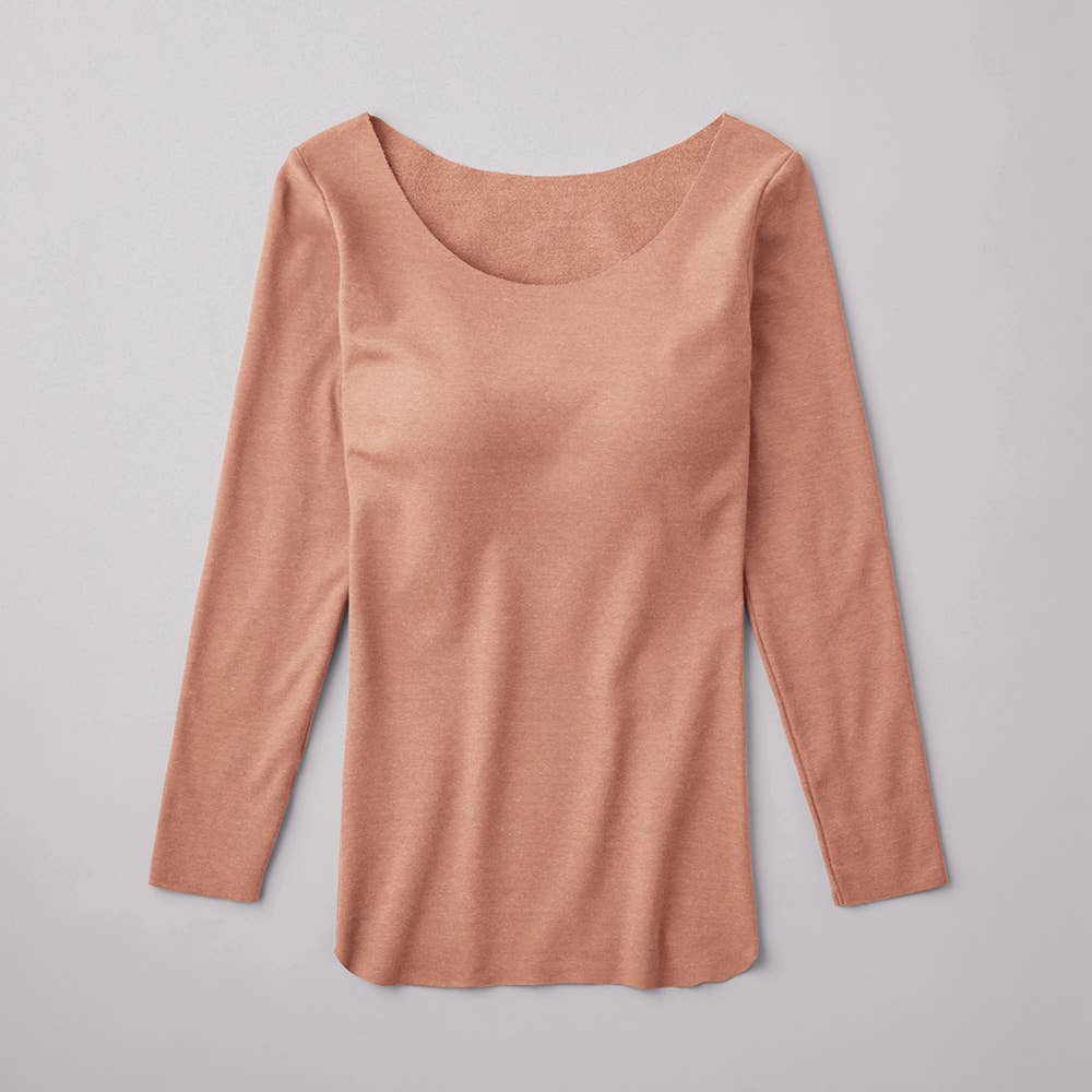 【Fitte Warm】8分袖ブラトップ KB8059K ミステイピーチ