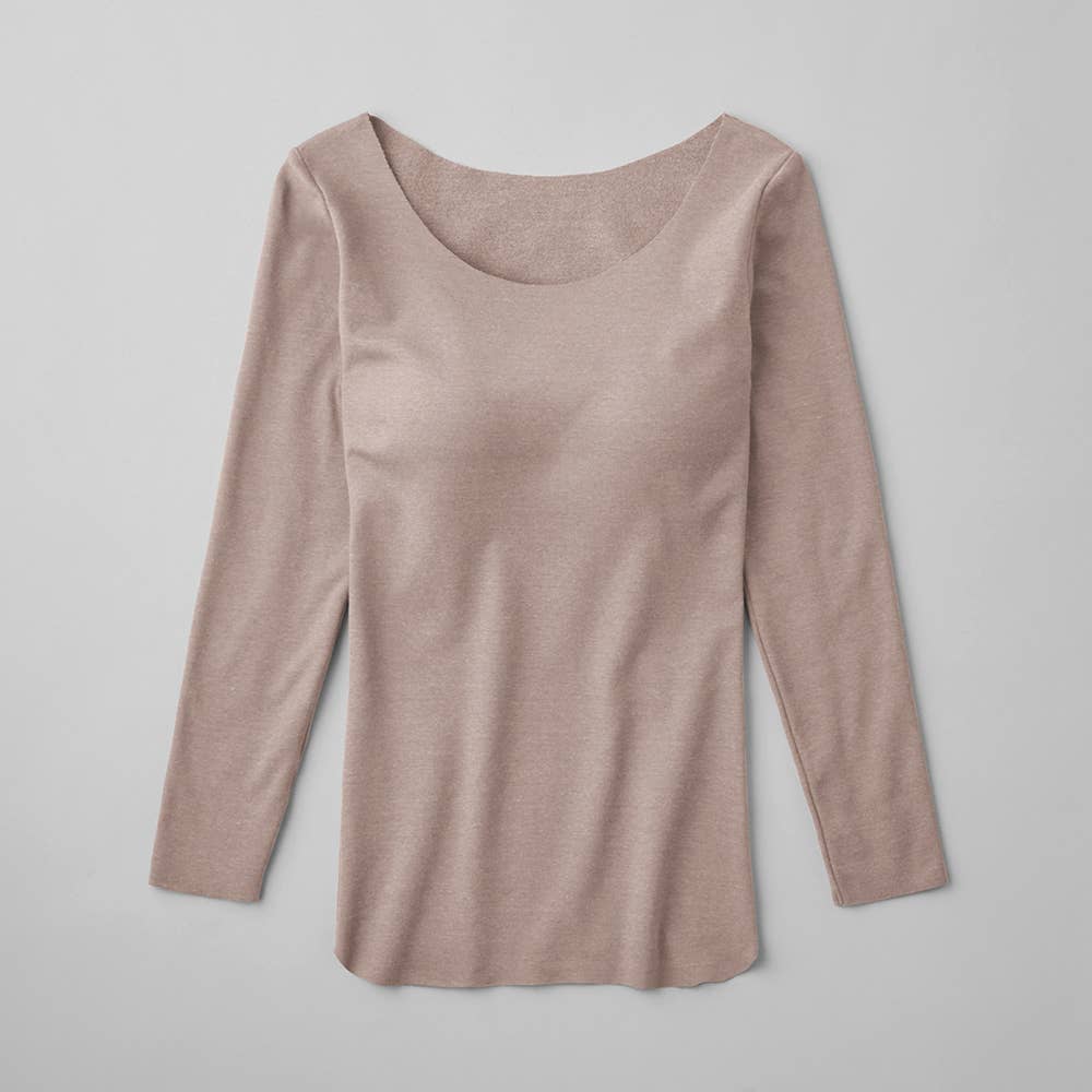 【Fitte Warm】8分袖ブラトップ KB8059K セランベージュ