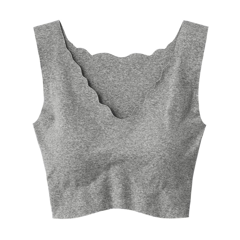 【完全無縫製】ハーフトップ KL2055P グレーモク