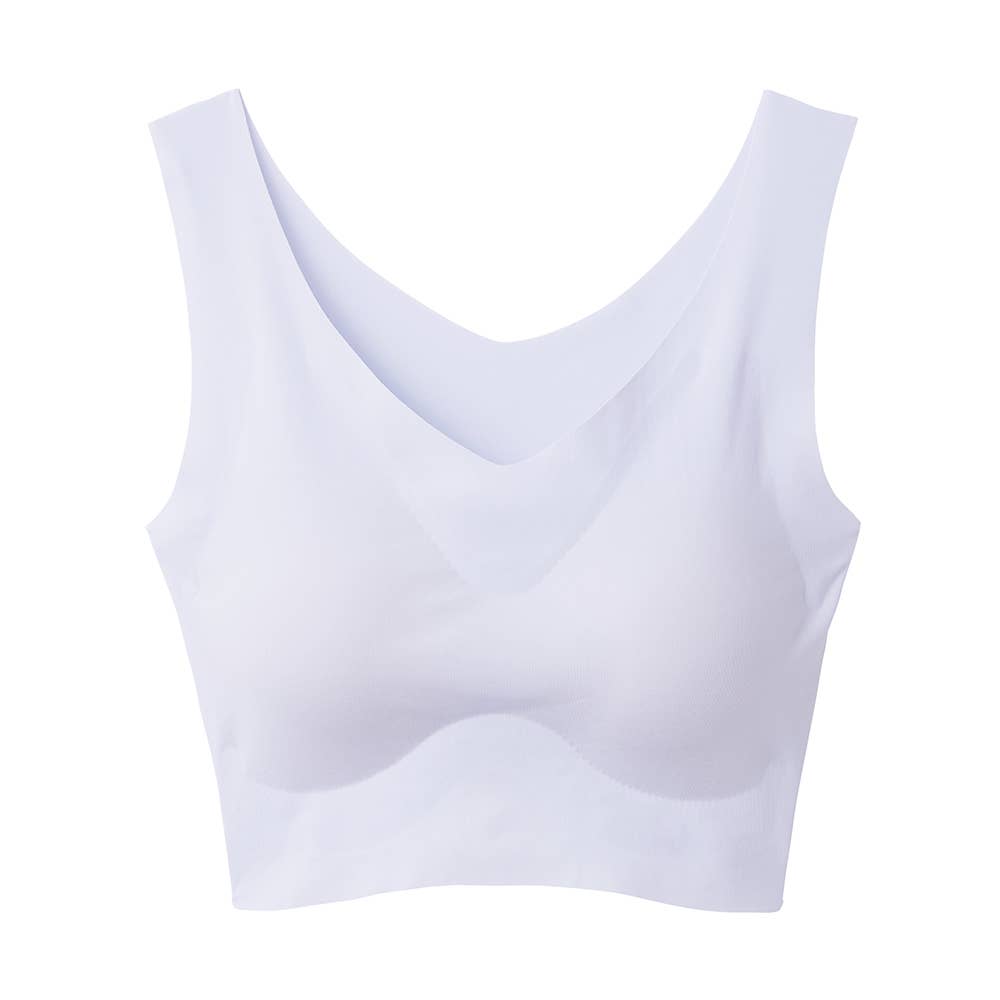 【完全無縫製COOL(ひんやり軽い)】ハーフトップブラ KL7255N アイスブルー