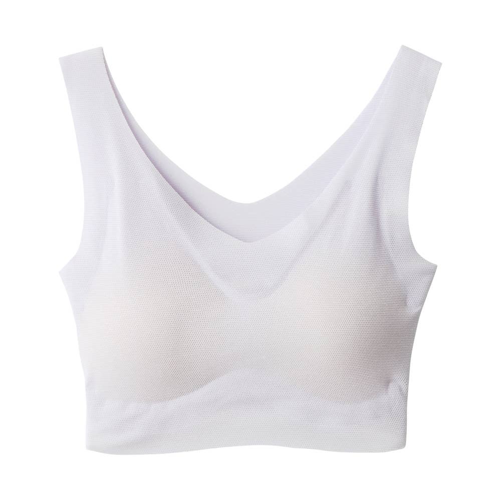 【完全無縫製COOL(さわやかメッシュ)】ハーフトップブラ KL7555B クワイエットパープル