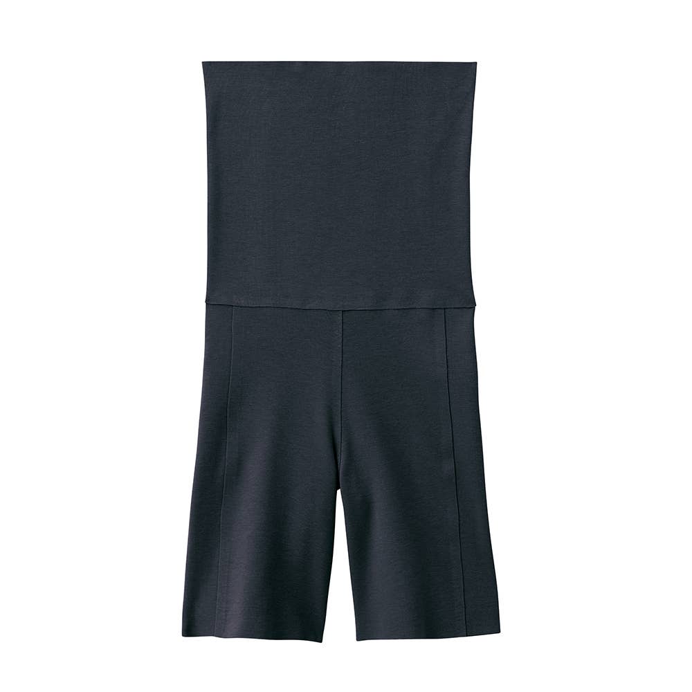 【綿混起毛】3分丈ハイウエストボトム KL9763 ブラック