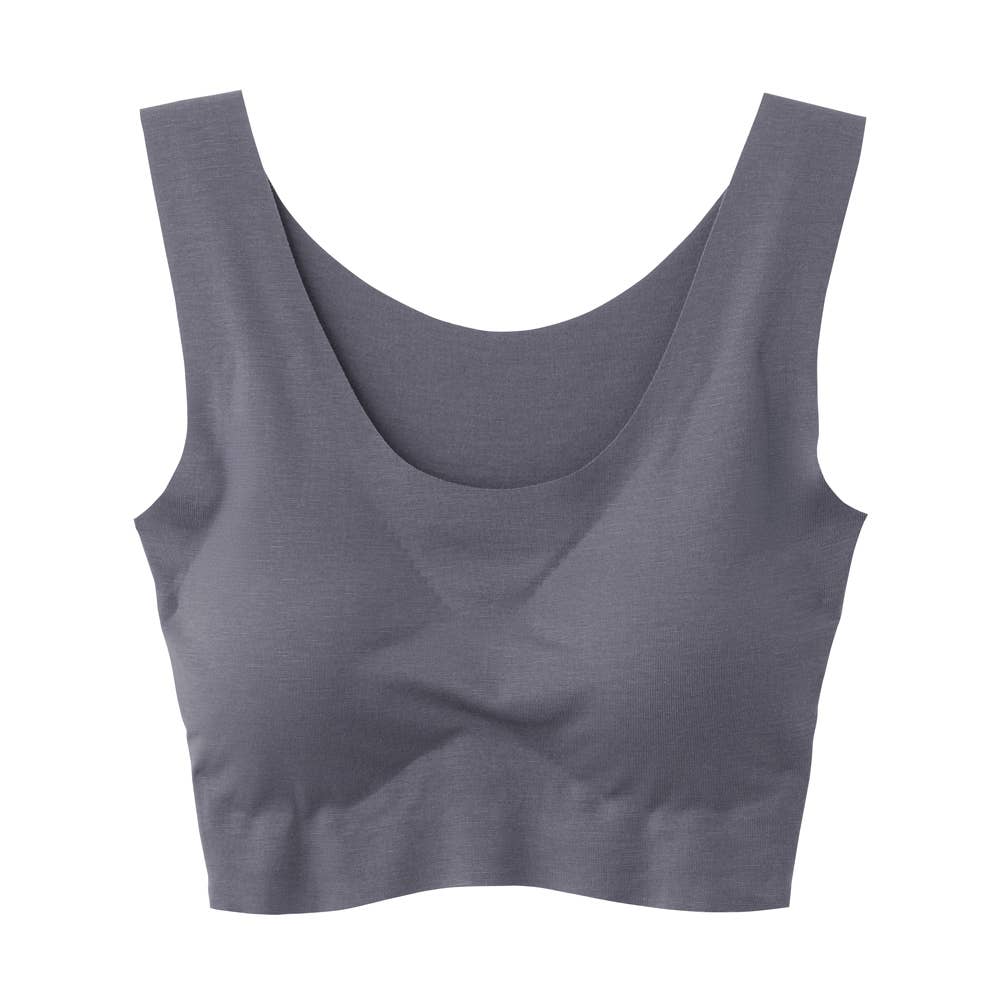 【吸湿発熱】ハーフトップ KL9855N グレイッシュブルー