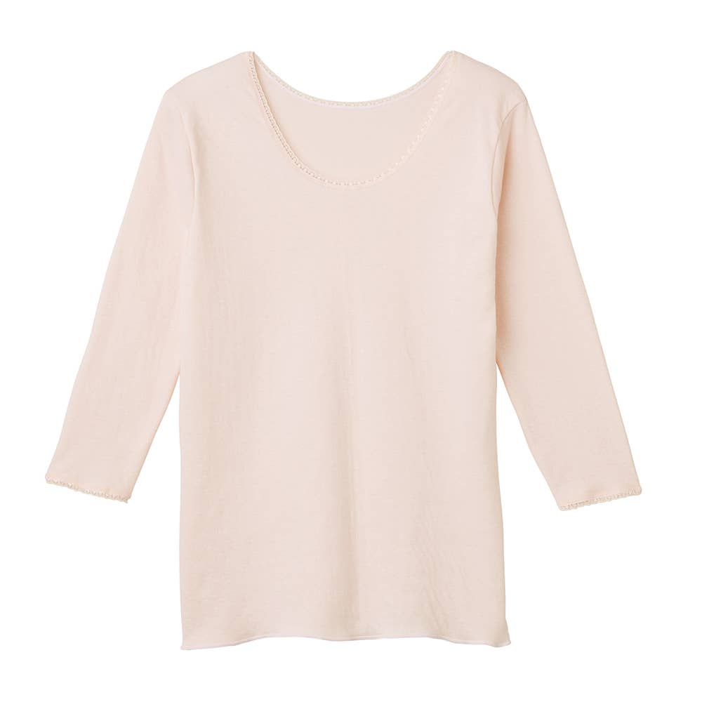 【ウール混】八分袖スリーマー KQ4146A ノーブルベージュ