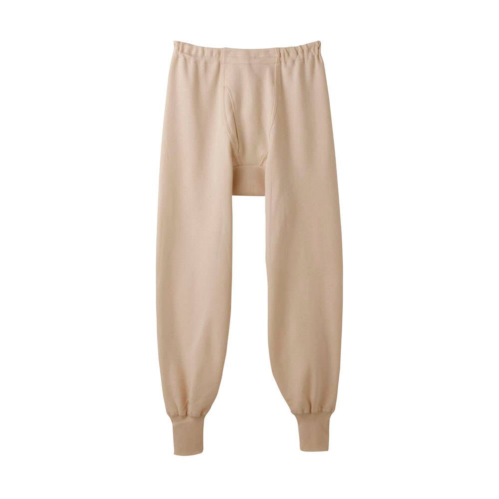 【空気の層で暖める】長ズボン下（前あき） KQ6302 ライトベージュ