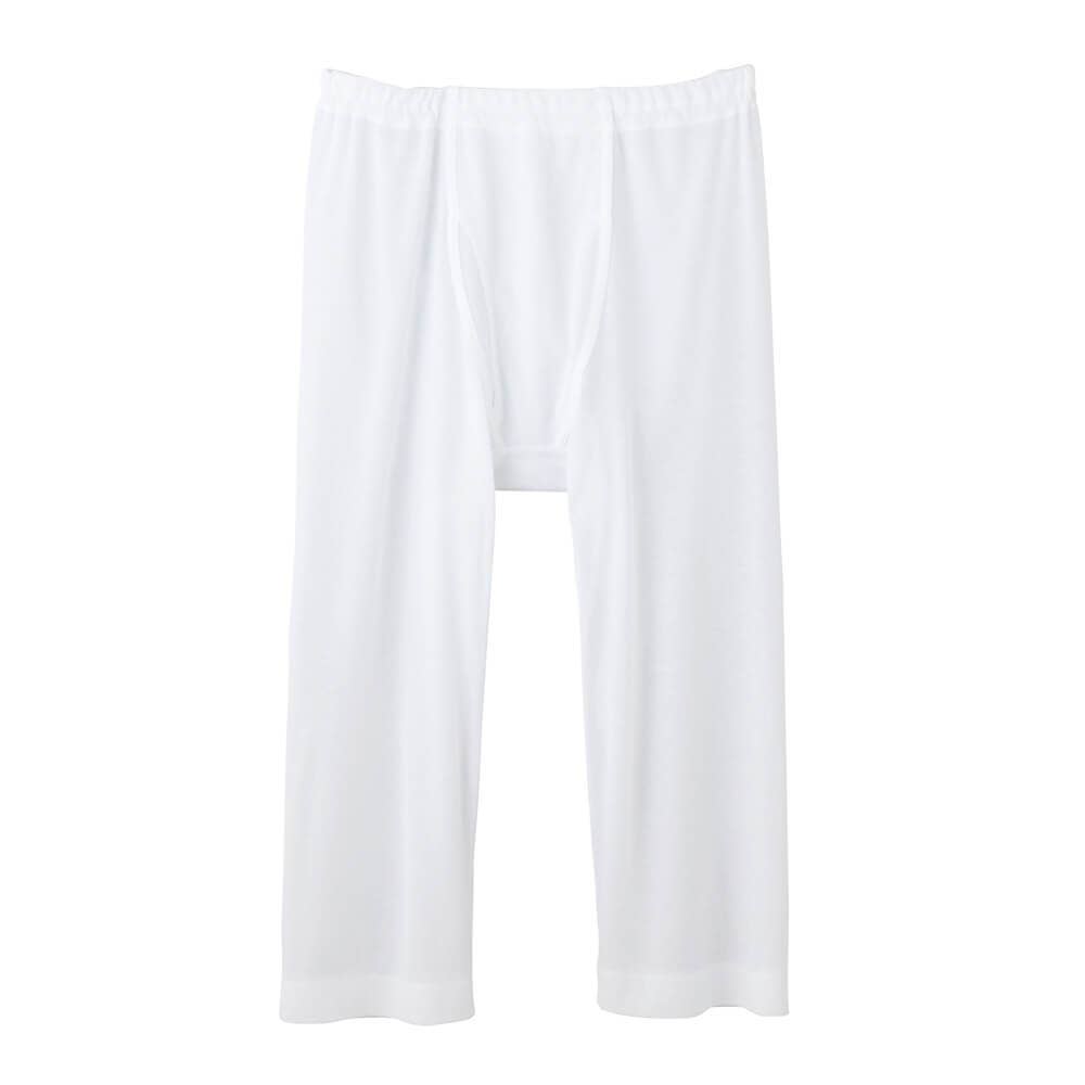 【涼風綿】半ズボン下（ステテコ）（前あき） KQ6407 ホワイト