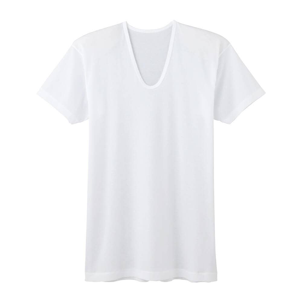 涼風綿】半袖U首【SALE】 KQ6416 :メンズ トップス