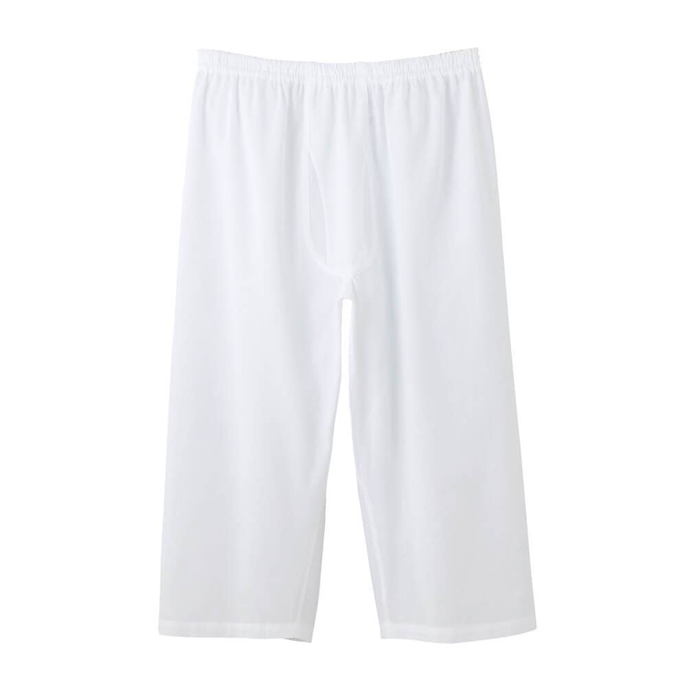 【クレープ】半ズボン下（ステテコ）（前あき）【SALE】 KQ6507A ホワイト