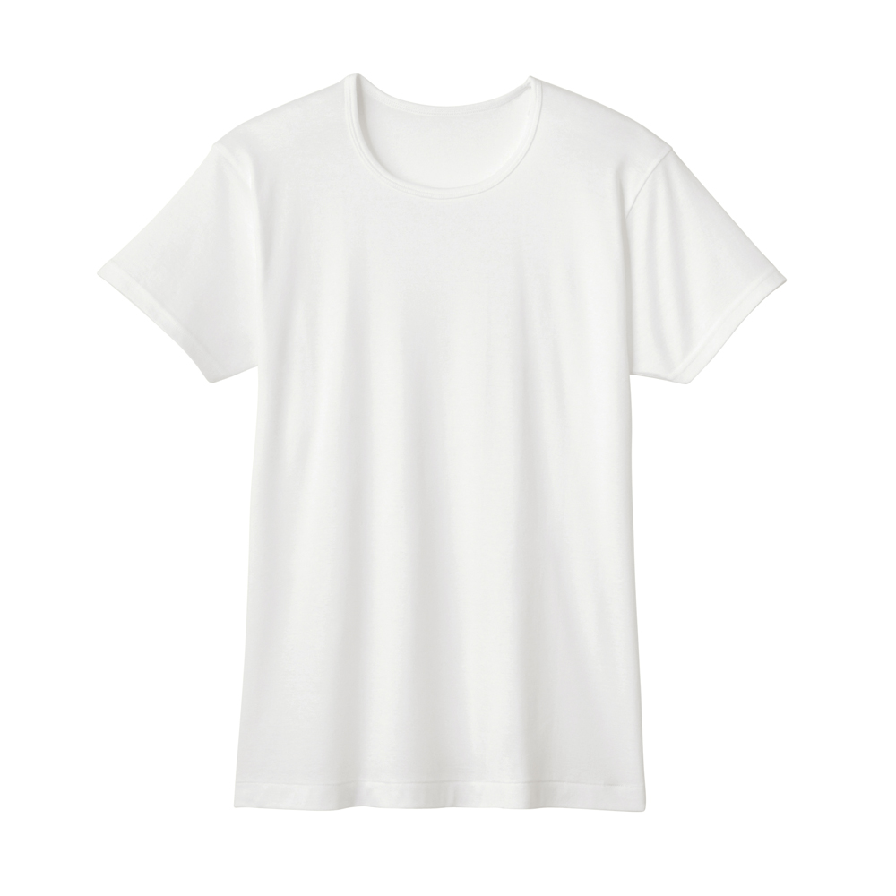 半袖丸首シャツ KQA113 ホワイト