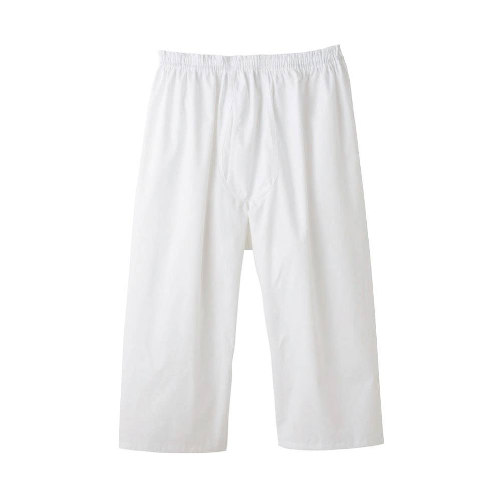 【布帛】ロングパンツ（前あき）(まとめ買い) KW1101 ホワイト