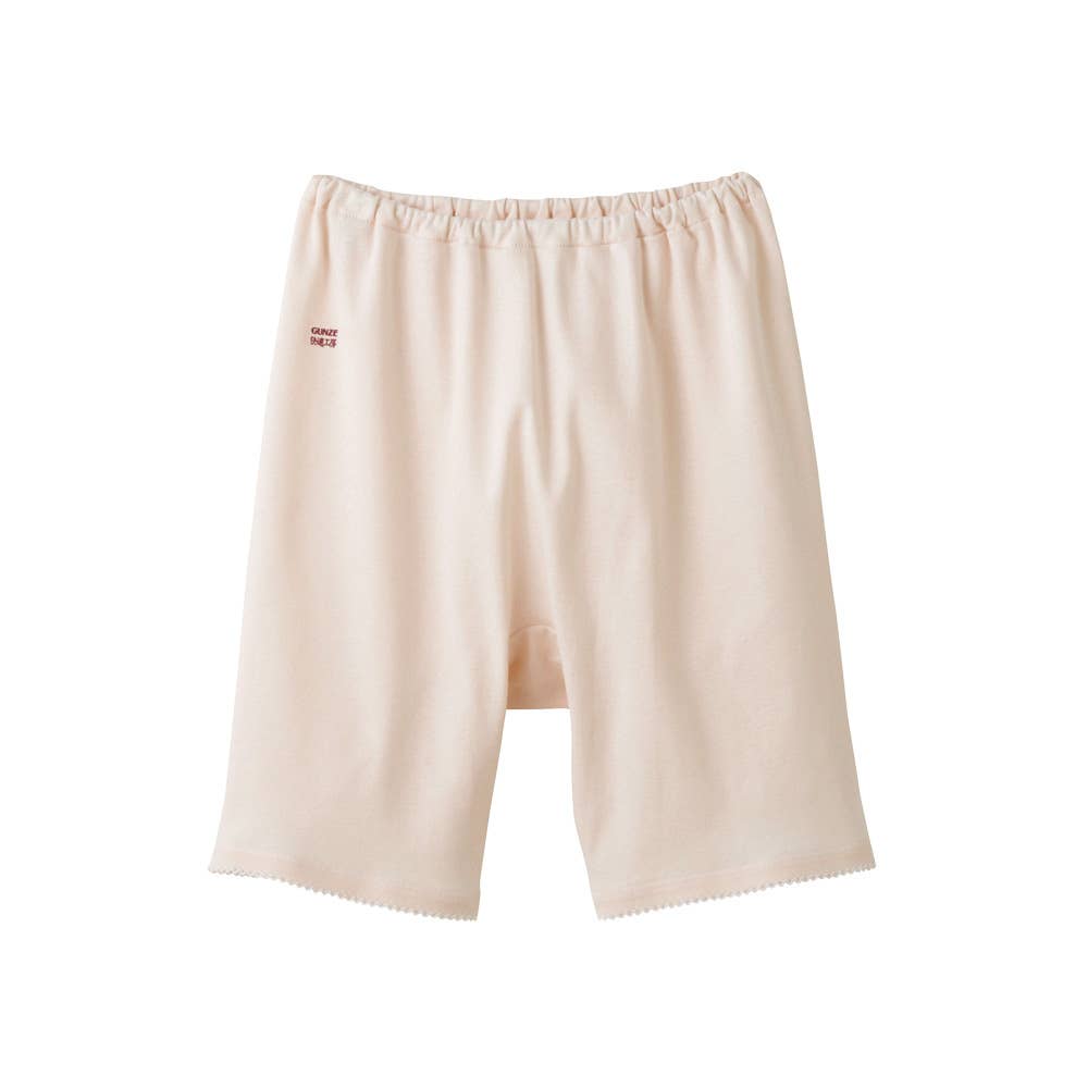 ゆったり 綿100% レース付き 3分丈インナーパンツ(まとめ買い) KW3063 カームベージュ