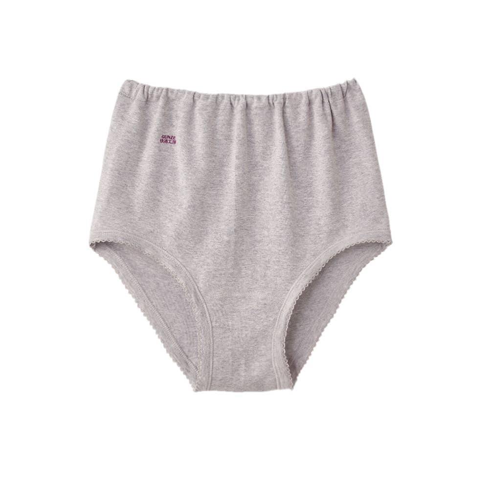 ゆったり 綿100% レース付き レギュラーショーツ(まとめ買い) KW3070 グレーモク