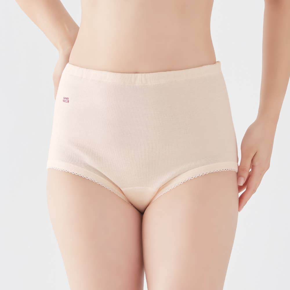 ゆったり ウエストらくらく 綿100% レース付き レギュラーショーツ(まとめ買い) KW3270 E15