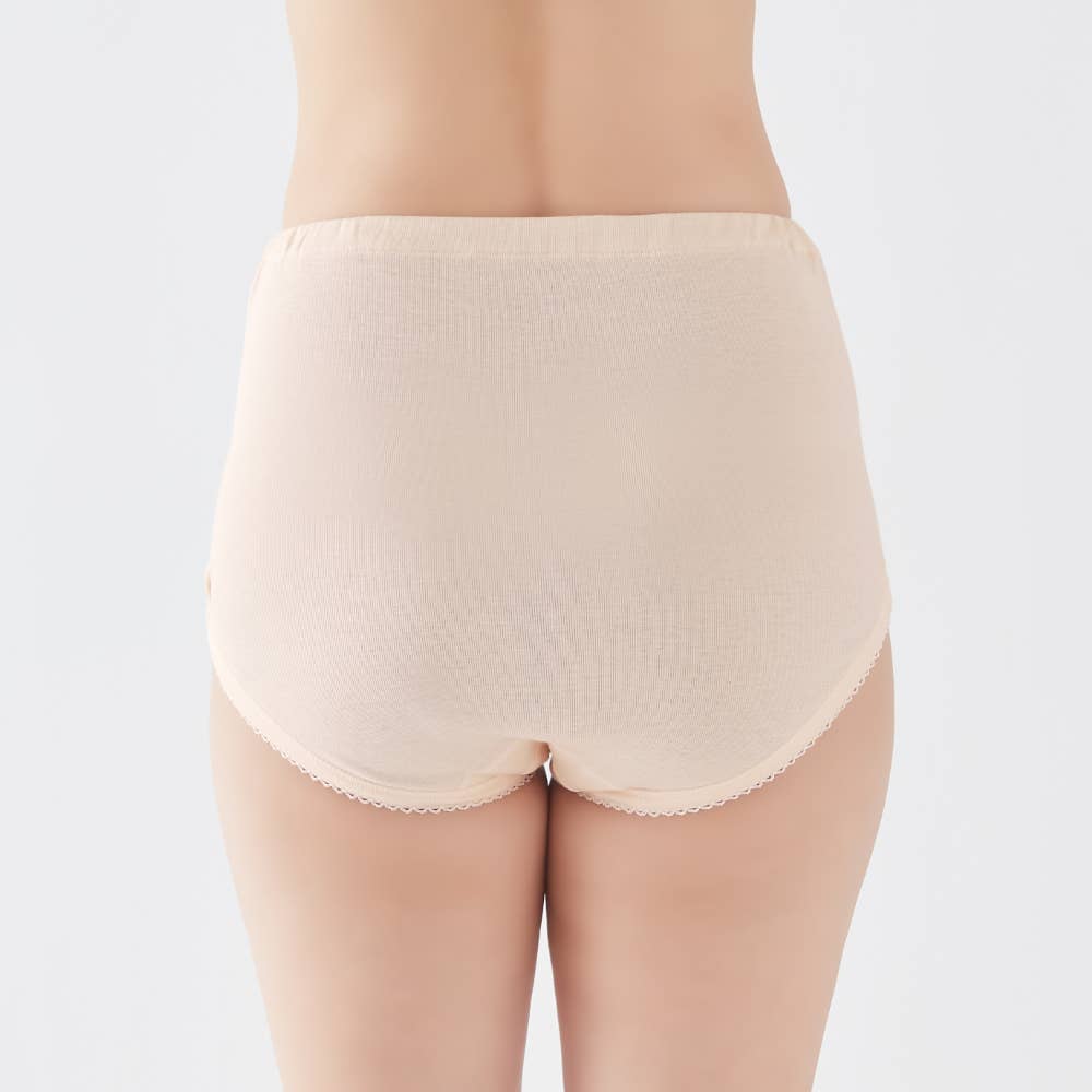 ゆったり ウエストらくらく 綿100% レース付き レギュラーショーツ(まとめ買い) KW3270 E17