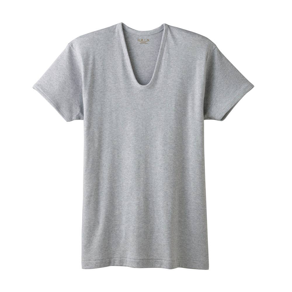半袖Ｕ首(まとめ買い) KW5016 グレーモク