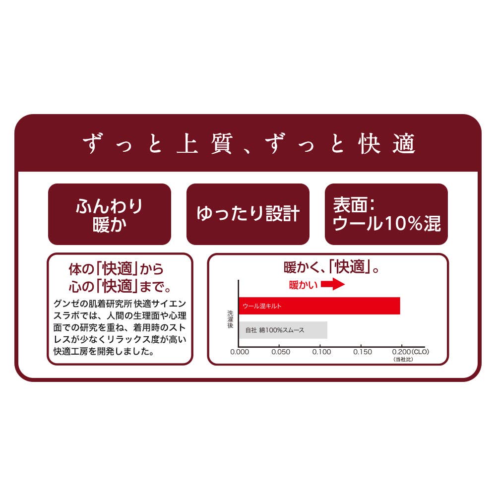 【ウール混キルト】長袖U首 KW6210 E14