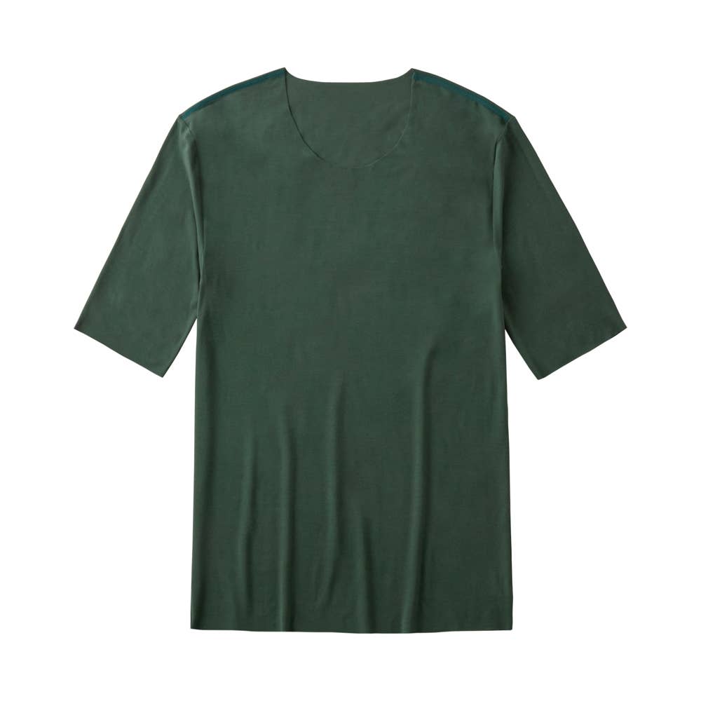 tシャツ トップス　3分袖 レディース メンズ KUUUPY tシャツ Fuhaku Side Zip Design T-Shirts - 布帛サイド