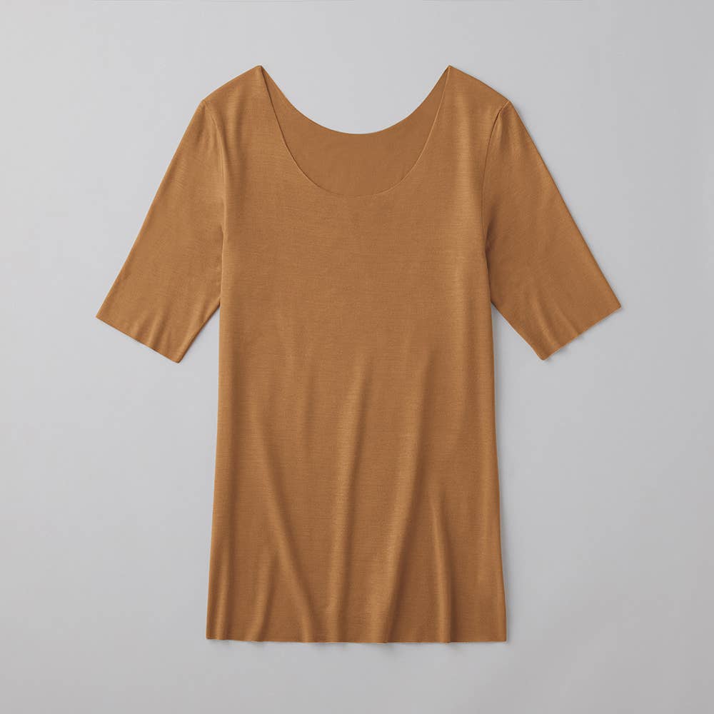 【軽くて暖かい】5分袖インナー MA2248 ライトブラウン