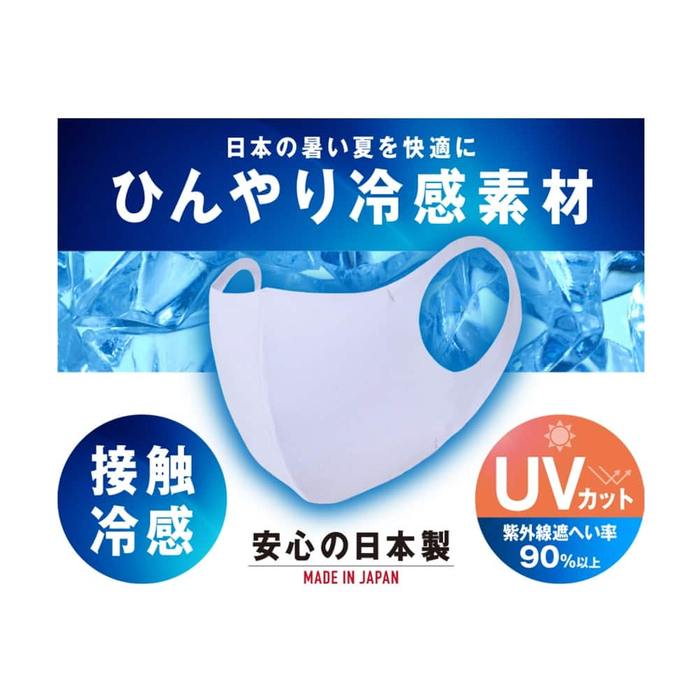 肌にやさしい洗える冷感布製マスク ２枚入り 男女兼用 Mas012s メンズ 雑貨 その他