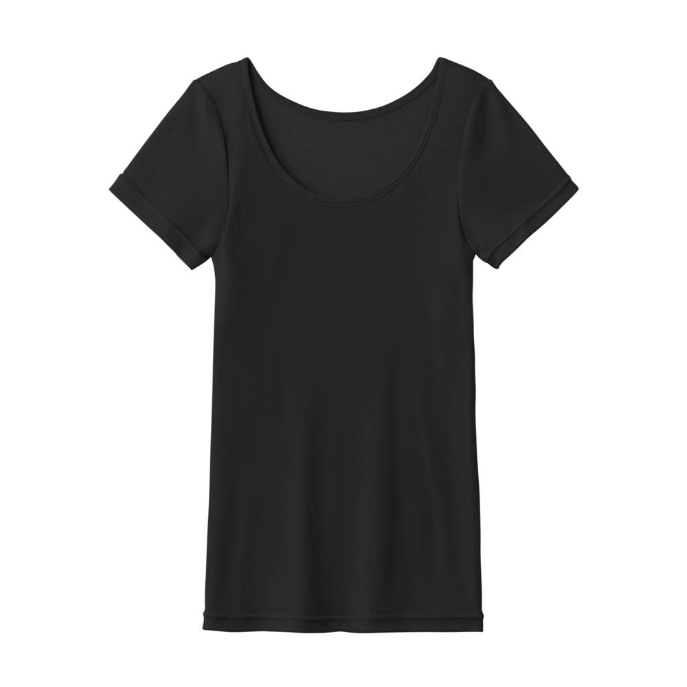 【アセドロン】大きな汗取り付き2分袖インナー MC1051P ブラック