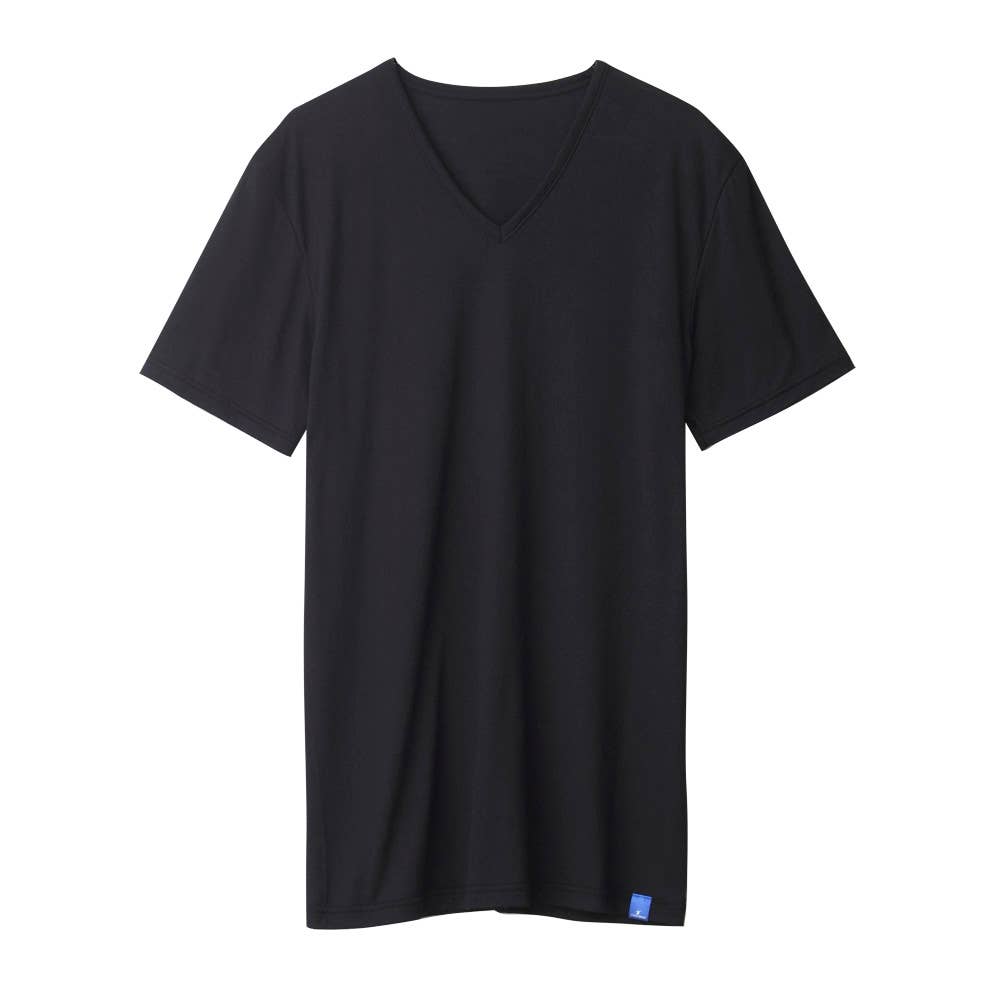 【圧巻の通気性】 Vネックシャツ(V首) MC1815P ブラック