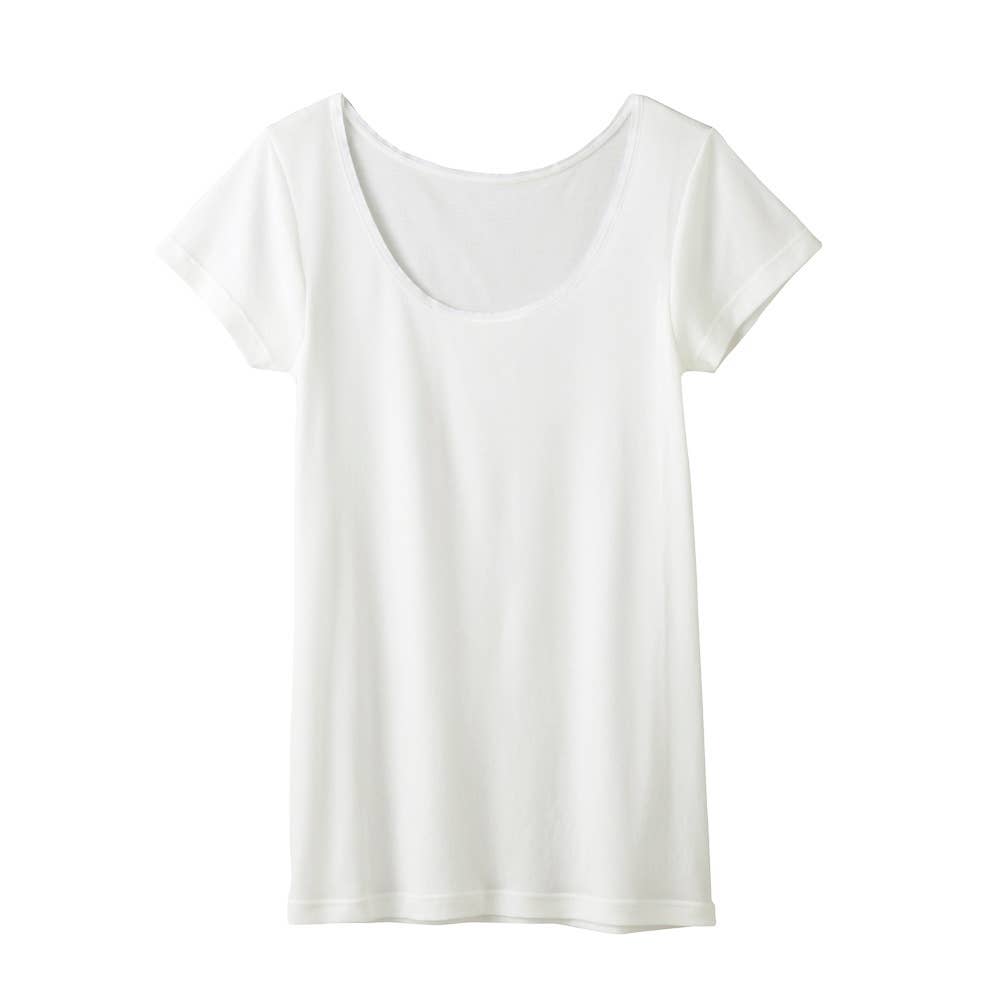 【着る日焼け止め(UVカット付)】汗取り付2分袖 MC6051 オフホワイト