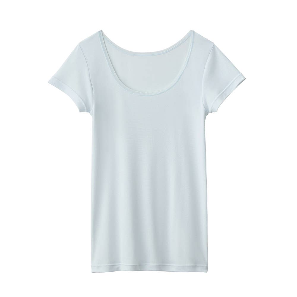 【着る日焼け止め(UVカット付)】汗取り付2分袖 MC6051 パールサックス