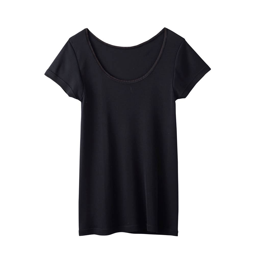 【着る日焼け止め】汗取り付き2分袖インナー MC6051N ブラック