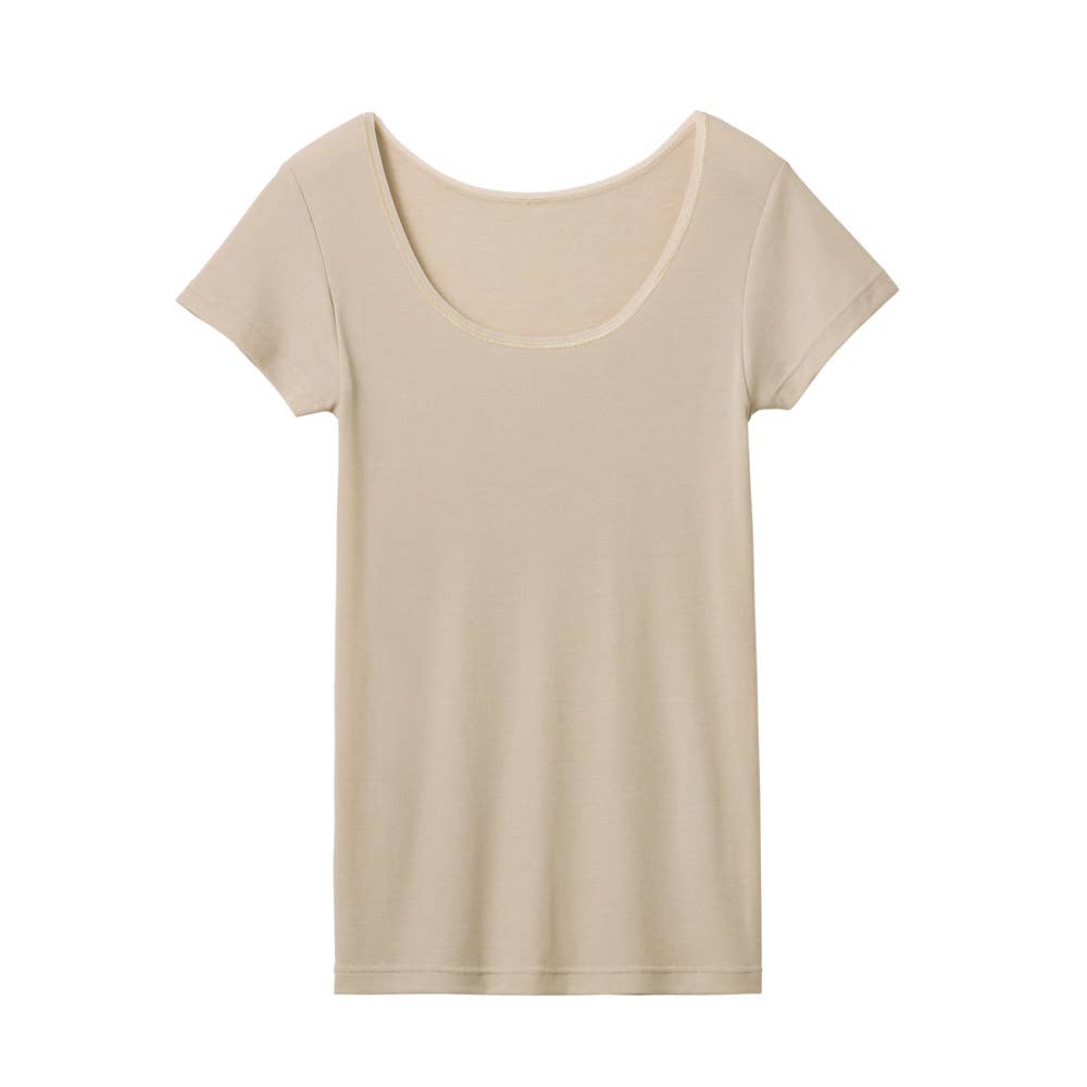 【着る日焼け止め】汗取り付き2分袖インナー MC6051N ノーブルベージュ