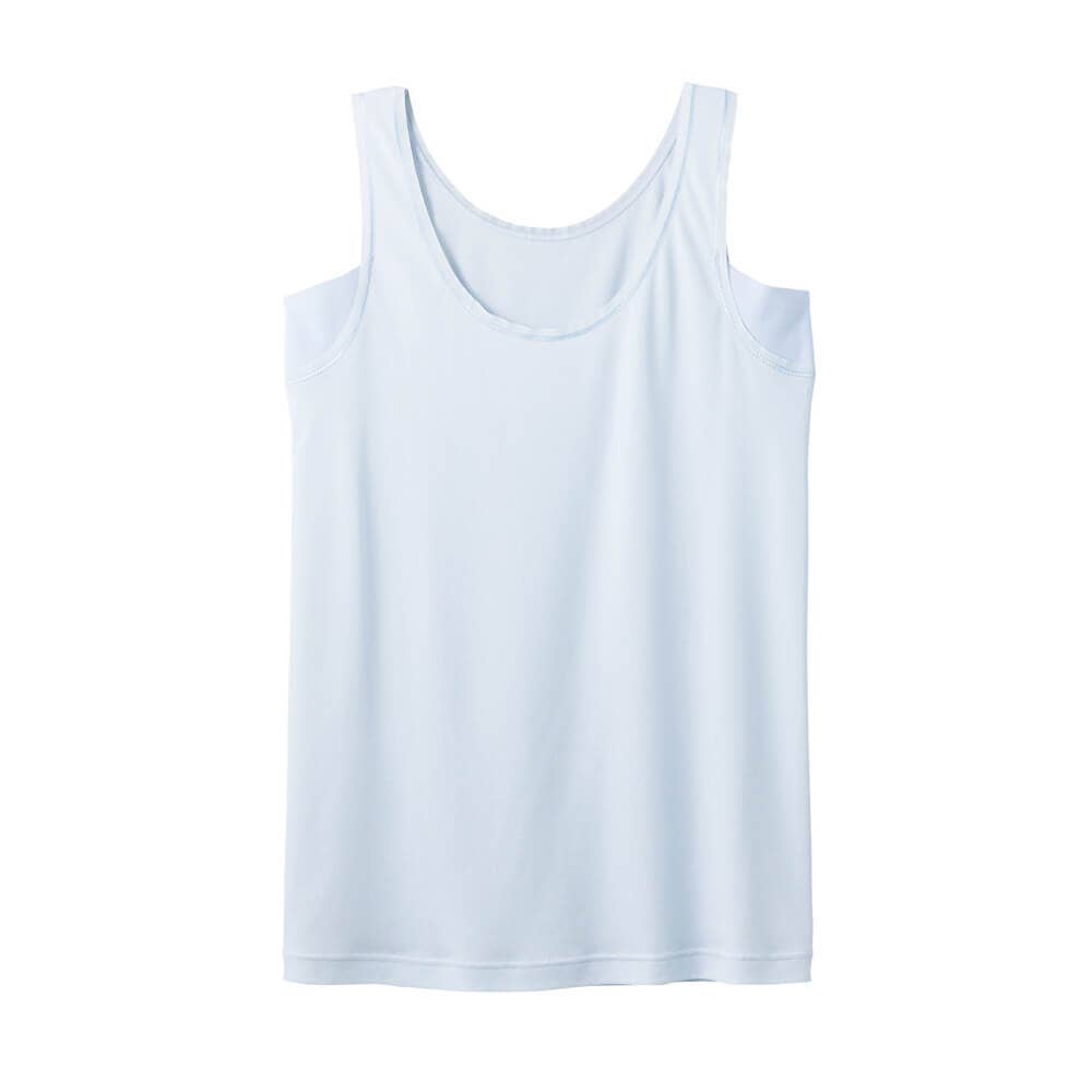 【着る日焼け止め(UVカット付)】汗取り付タンクトップ MC6053 ホワイトサックス