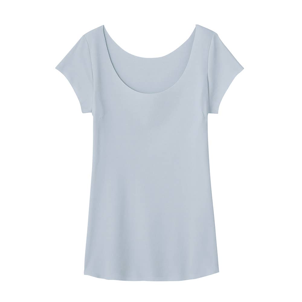 【素肌さらり】汗取り付フレンチ袖インナー MC7151N グレイッシュブルー