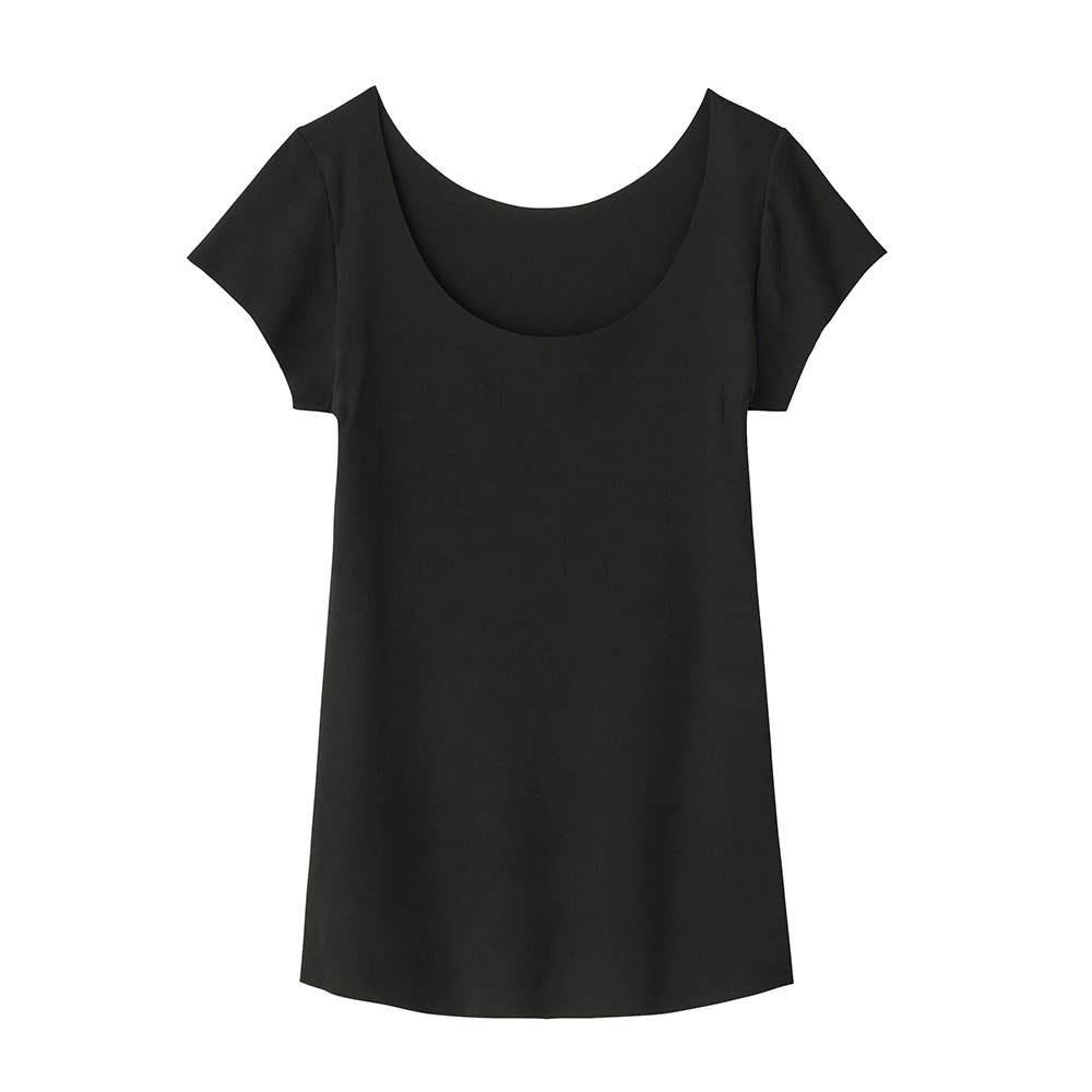 【素肌さらり】汗取り付フレンチ袖インナー MC7151N ブラック