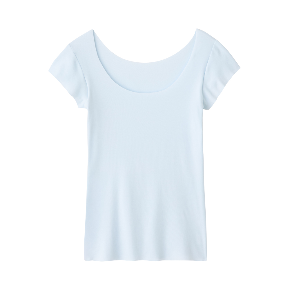 【素肌さらり】 汗取り付きフレンチ袖インナー MC7151Z ライトサックス